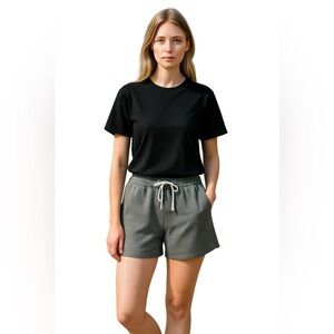 MADEWELL WOMENS ATHLETIC SHORTS Size XL Gray Elastic Waist Drawstring